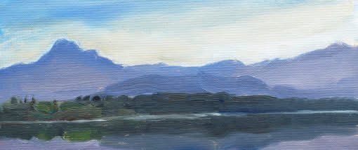 Schnelle Landschaftsskizze in Öl