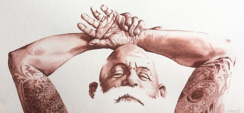 Monochrome Porträts in Aquarell